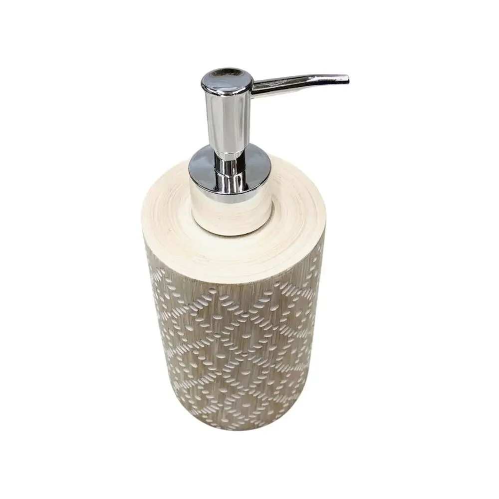 NWOT AMG Global Bathroom Accessories Soap Dispenser Mosaic Basket Weave Designn